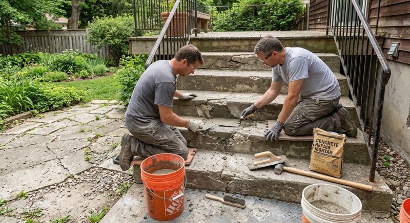 Exterior Stair Concrete Repair Service